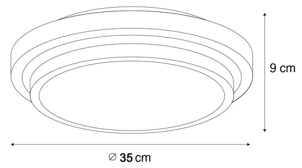 Moderna stropna svjetiljka bijela 35 cm IP44 - Walden
