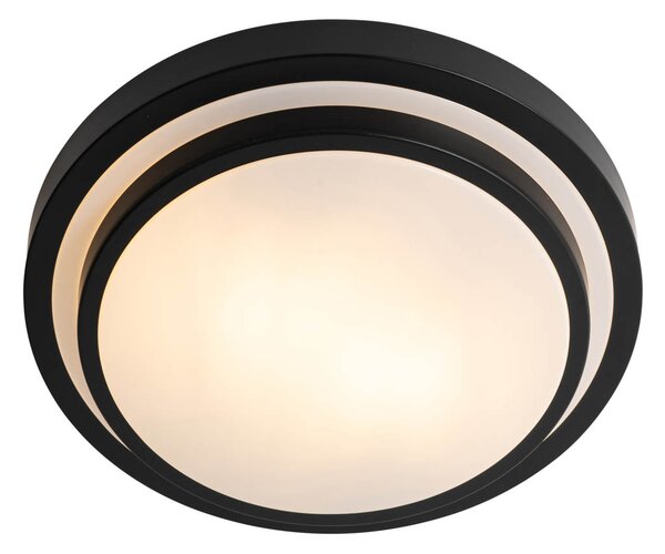 Moderna stropna svjetiljka crna s bijelom 35 cm 2-svjetla IP44 - Walden