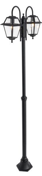 Klasično vanjsko svjetlo crno 235 cm 2-svjetla IP44 - Berta