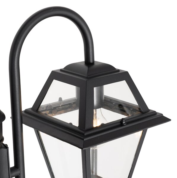 Klasično vanjsko svjetlo crno 235 cm 2-svjetla IP44 - Berta