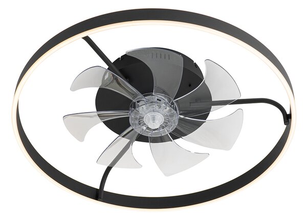 Stropni ventilator crni 70 cm uklj. LED prigušiva s daljinskim upravljačem - Maddy