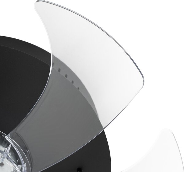Stropni ventilator crni 70 cm uklj. LED prigušiva s daljinskim upravljačem - Maddy