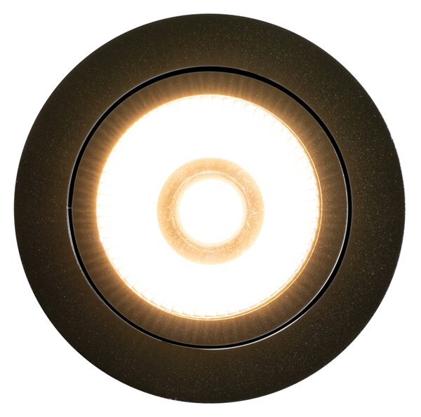 Set od 6 ugradbenih reflektora crni 9,5 cm uklj. LED 1300 lm s mogućnošću prigušivanja IP23 - Gaius