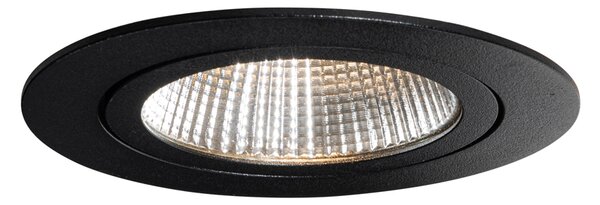 Set od 6 ugradbenih reflektora crni 9,5 cm uklj. LED 1300 lm s mogućnošću prigušivanja IP23 - Gaius