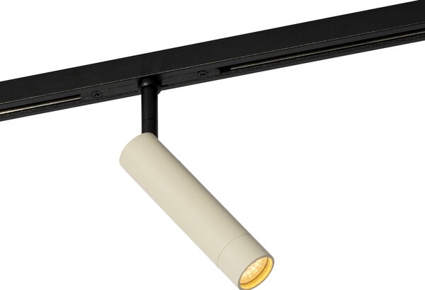 Moderno reflektorsko svjetlo bež s crnim detaljima za jednofazni sustav tračnica - Slimline Uzzy