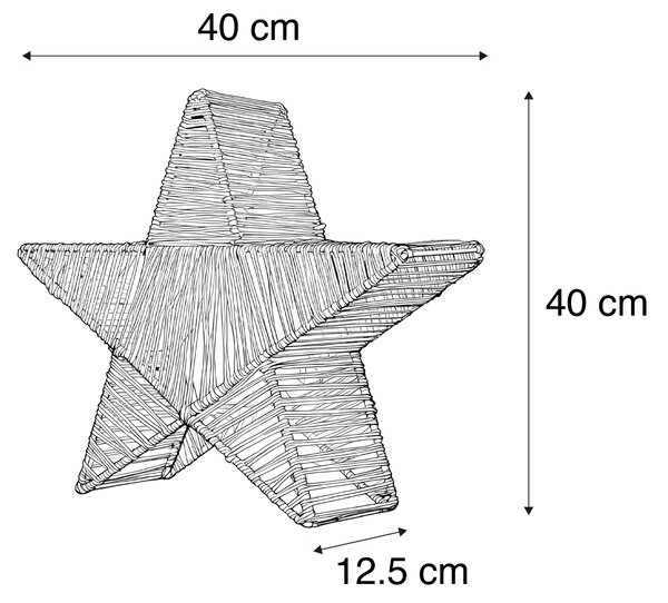 Božićna podna svjetiljka smeđa 40 cm s uključenim LED IP54 punjiva - Sisine