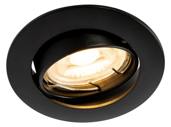 Set od 12 crnih ugradbenih reflektora GU10 35 mm - Edu