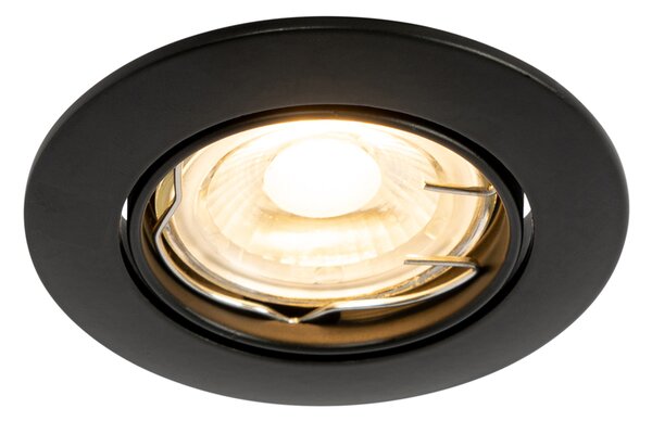 Set od 12 crnih ugradbenih reflektora GU10 35 mm - Edu