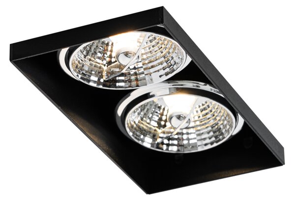 Set od 6 crnih ugradbenih reflektora GU10 70 mm 2-svjetla bez okvira - Oneon