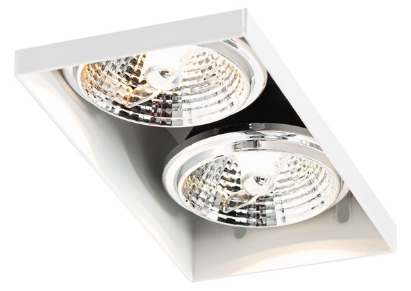 Set od 6 ugradbenih reflektora bijeli GU10 70 mm 2-svjetla bez okvira - Oneon