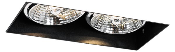 Set od 6 crnih ugradbenih reflektora GU10 70 mm 2-svjetla bez okvira - Oneon