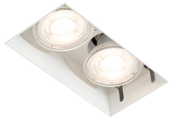 Set od 6 ugradbenih reflektora bijeli GU10 50 mm 2-svjetla bez okvira - Oneon