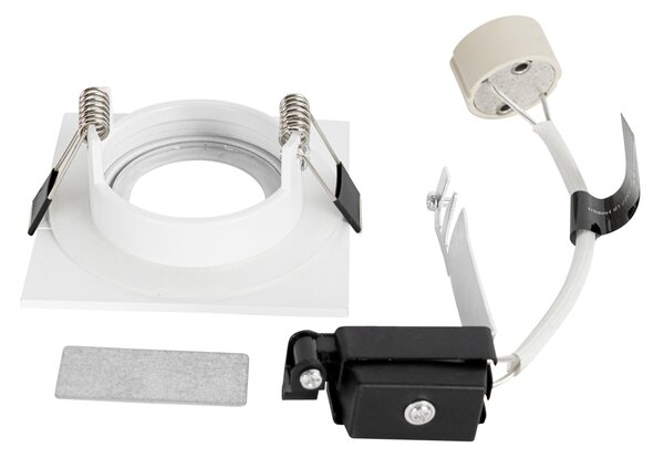 Set od 12 ugradbenih reflektora bijeli kvadratni GU10 50 mm IP44 - Xena