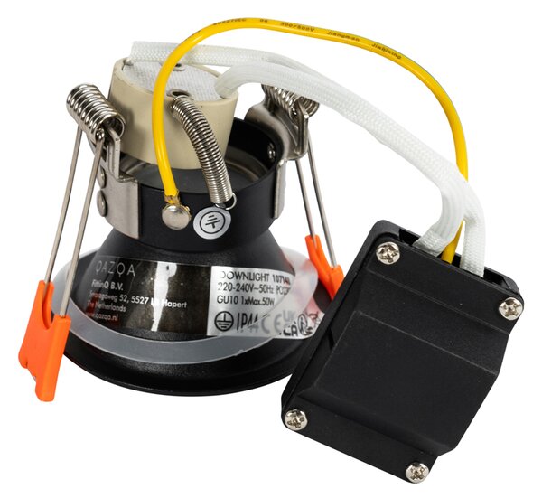 Set od 12 modernih ugradbenih reflektora crnih GU10 35 mm IP44 - Dept