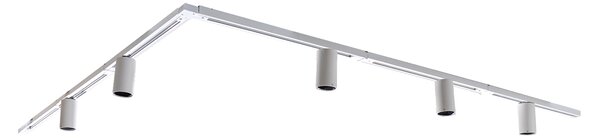 Moderni sustav rasvjete na tračnicama s 5 bijelih reflektora, 1-fazni GU10 50 mm - Iconic Ruby
