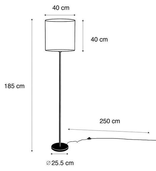 Podna svjetiljka mesingana s baršunastom zelenom nijansom 40 cm - Simplo