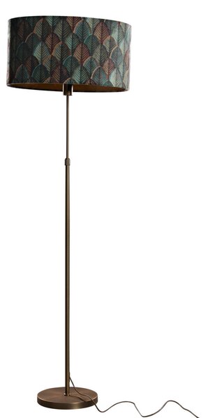 Podna svjetiljka brončana s ovalnom sjenilom od baršuna, dizajn lišća, 50 cm - Parte