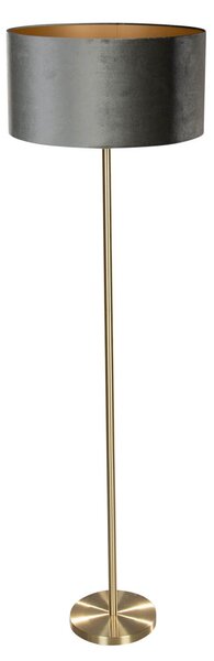 Podna svjetiljka mesingana s baršunastom zelenom nijansom 50 cm - Simplo