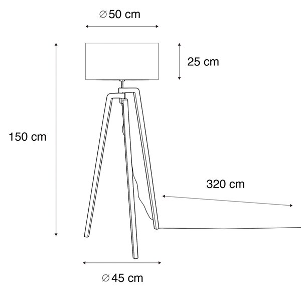 Podna svjetiljka crna s zelenom plišanom nijansom 50cm - Puros