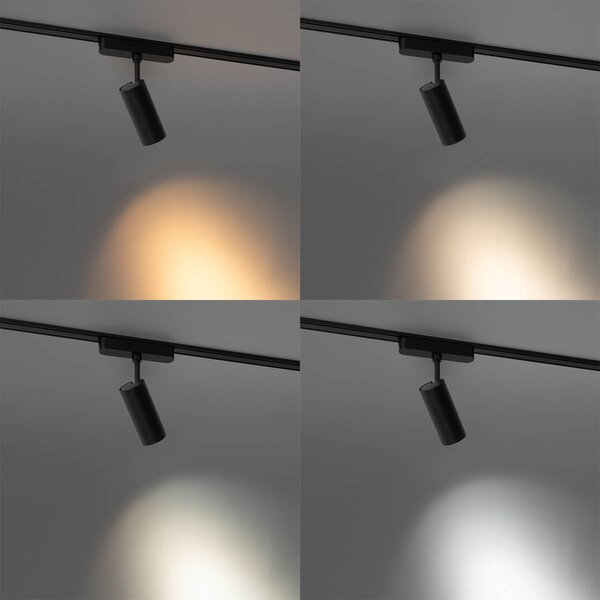 Moderno crno reflektorsko svjetlo za jednofazni sustav tračnica 9W 3000K - Magnetski Gert
