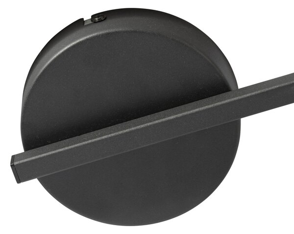 Stropni reflektor crni GU10 50mm 3-svjetla okrugli uklj. pozadinsko osvjetljenje i 3-smjerni prekidač - Back Up