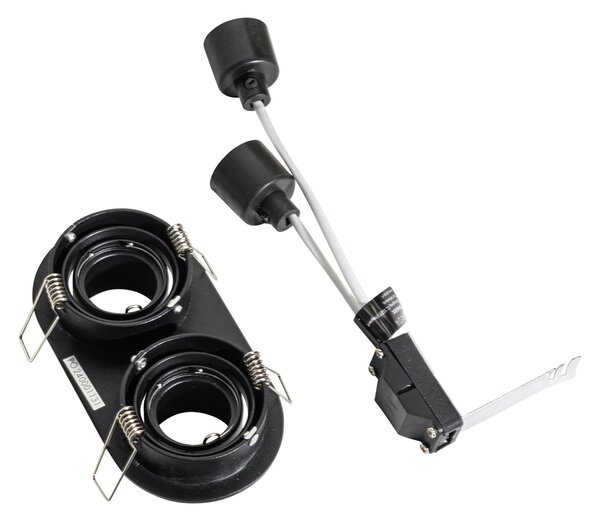 Set od 6 ugradbenih reflektora crni GU10 35 mm, mogućnost nagiba, 2-svjetla - Installa