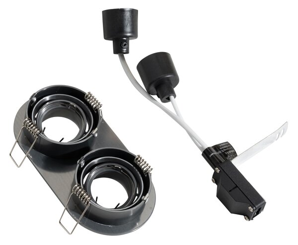 Okruglo ugradno svjetlo tamnosivo GU10 35 mm podesivo 2-svjetla - Installa