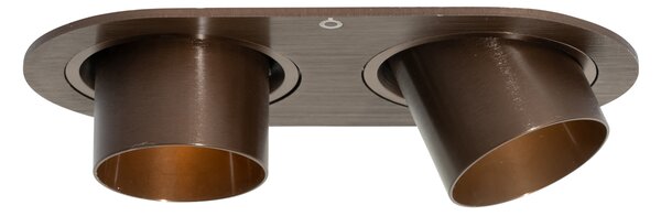 Set od 6 ugradbenih reflektora tamna bronca GU10 35 mm nagibni 2-svjetla - Installa