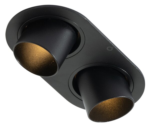 Set od 6 ugradbenih reflektora crni GU10 35 mm, mogućnost nagiba, 2-svjetla - Installa