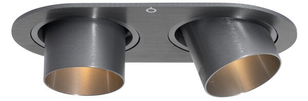 Okruglo ugradno svjetlo tamnosivo GU10 35 mm podesivo 2-svjetla - Installa