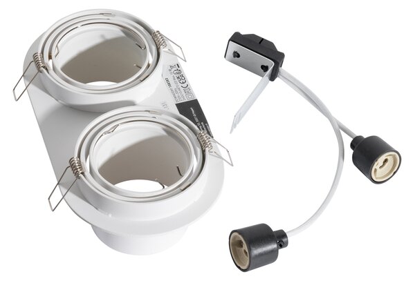 Set od 6 ugradbenih reflektora bijeli GU10 70mm nagibni 2-svjetla - Installa