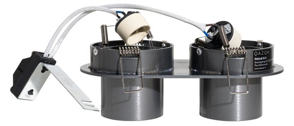 Set od 6 ugradbenih reflektora metalno sive boje GU10 50mm 2-svjetla - Installa