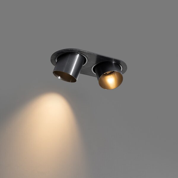 Okruglo ugradno svjetlo tamnosivo GU10 50 mm 2-svjetla - Installa