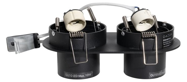 Set od 6 ugradbenih reflektora crni GU10 50mm 2-svjetla - Installa