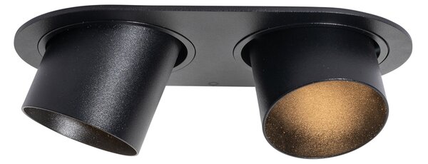 Set od 6 ugradbenih reflektora crni GU10 50mm 2-svjetla - Installa