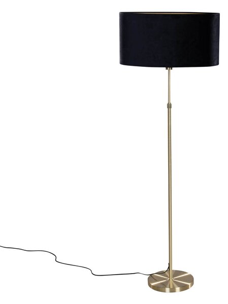 Podna svjetiljka zlatna s ovalnom baršunastom nijansom crne boje 50 cm - Parte