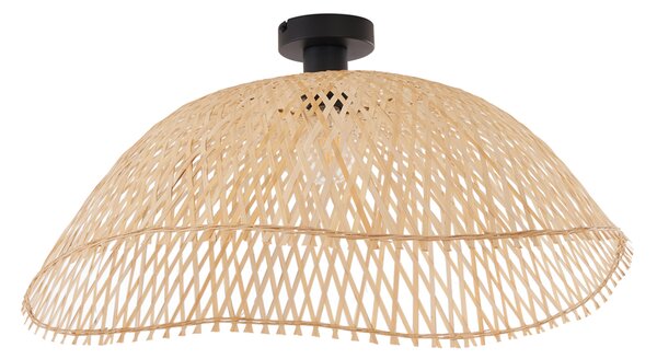 Art Deco stropna svjetiljka crna s prirodnim bambusom 60 cm - Alka