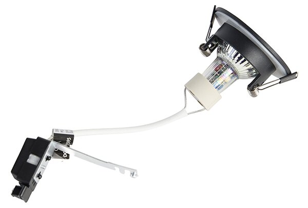 Set od 6 modernih ugradbenih reflektora crni okrugli IP44 - Xena