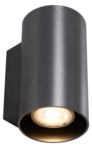 Moderna zidna svjetiljka tamnosiva okrugla 2-svjetla GU10 50mm - Sandy
