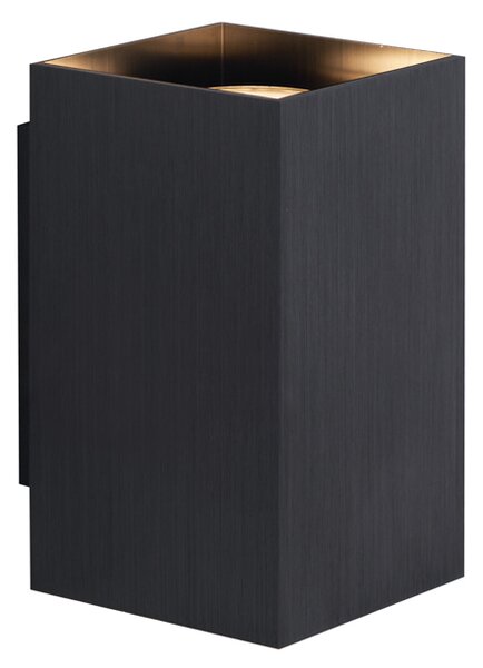 Moderna zidna svjetiljka boje metala kvadratna s 2 svjetla GU10 50mm - Sandy