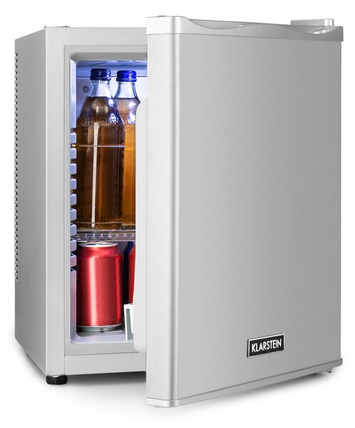 Klarstein Happy Hour 30, minibar, 30 L, 5 - 15 ° C, energetska klasa G, tihi rad, 25 dB, LED svjetlo, srebrni