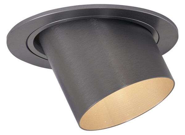 Set od 6 modernih ugradbenih reflektora boje metala GU10 50 mm okrugli, nagibni - Installa