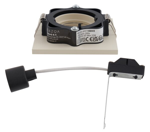 Set od 6 modernih ugradbenih reflektora bež boje GU10 50mm rotirajućih i nagibnih - Qure