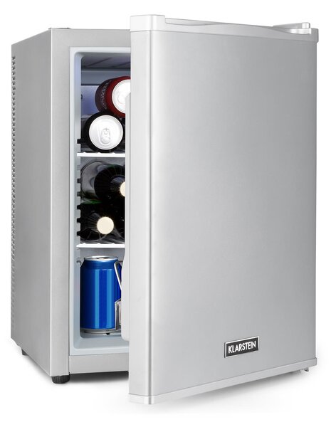 Klarstein Happy Hour 40, minibar, 40 L, 5 - 15 ° C, tihi rad, 23 dB, LED svjetlo, srebrni