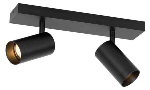 Pametna stropna svjetiljka crna podesiva 2-svjetla uklj. 2 Wifi GU10 50mm - Jeana Luxe