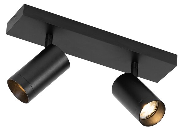 Pametna stropna svjetiljka crna podesiva 2-svjetla uklj. 2 Wifi GU10 50mm - Jeana Luxe
