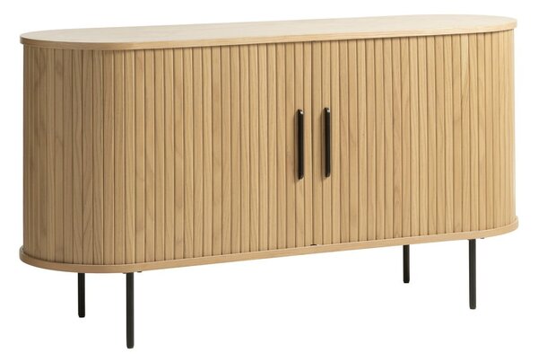 Niska komoda u dekoru hrasta s kliznim vratima u prirodnoj boji 140x76 cm Nola – Unique Furniture