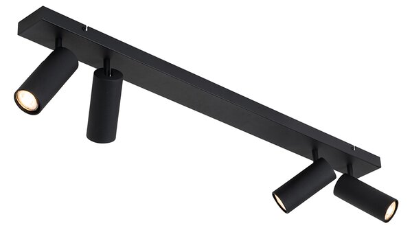Pametna stropna svjetiljka crna s 4 svjetla, podesiva, uklj. 4 Wifi GU10 50mm - Renna