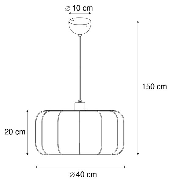 Japandi visilica crna s bijelom bojom 40 cm - Madleine