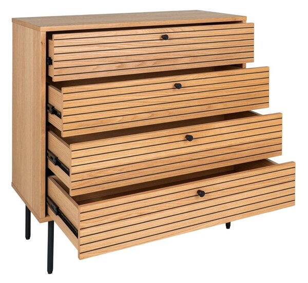 Visoka komoda u dekoru hrasta u prirodnoj boji 80x85 cm Kyoto – House Nordic